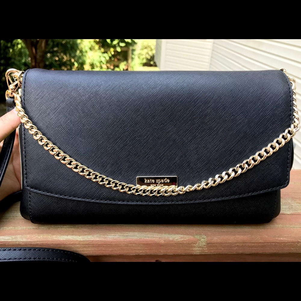 Kate Spade Greer Laurel Way Crossbody Clutch Black